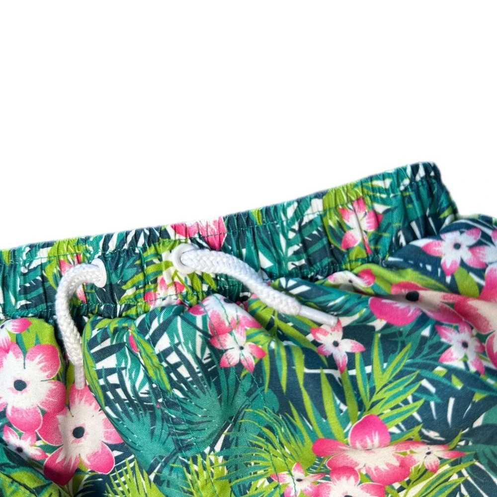 Little Lad Tropical Floral Shirt and Shorts Set Kids 3T Green‎ Pink Excellent